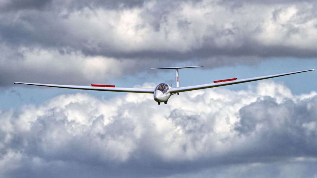 Cloudbusting glider, clouds, Wyvern Army Gliding Club, Wiltshire