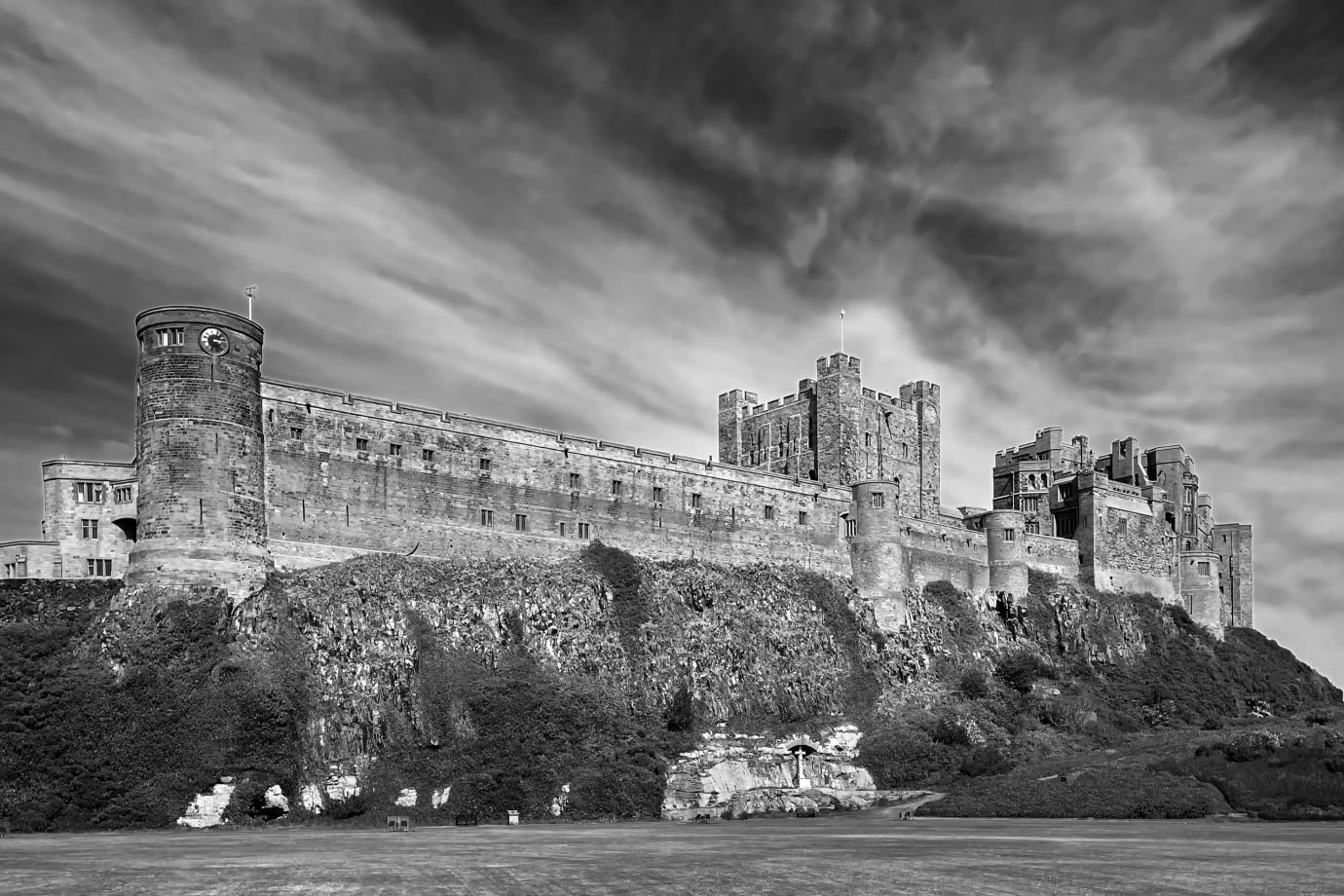 Bamburgh-castle-northumberland-monochrome-iPhone12-IMG_9986-20052025